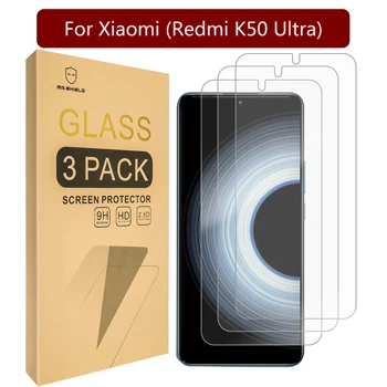 Mr.Shield [3 упаковки] Защитная пленка для экрана Xiaomi (Redmi K50 Ultra) [Закаленное стекло] [Японское стекло твердостью 9H] Экран