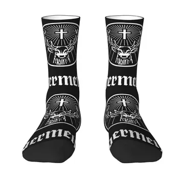 Забавные мужские носки с логотипом Jagermeister, теплые носки для экипажа с 3D-печатью, дышащие, унисекс