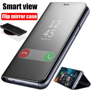 Redmy Note12Pro + Чехол Зеркальный Smart View Кожаный Откидной Чехол Для Xiaomi Redmi Note 12 Pro Plus Pro + 5G Магнитная Подставка-Книжка Coque