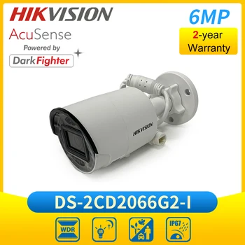 Hik 6MP Мини-Пуля IP-Камера AcuSense POE DS-2CD2066G2-I Камеры видеонаблюдения для Домашней Безопасности Заменяют DS-2CD2063G2-I