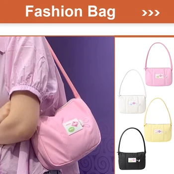 Женская нейлоновая сумка-тоут, легкая прочная сумка подмышками, молния, Большая емкость, простой кошелек для мобильного телефона