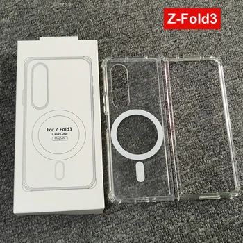 Прозрачный магнитный чехол для телефона с беспроводной зарядкой Samsung Galaxy Z Fold 5 4 3 Противоударный прозрачный чехол для Galaxy Z Flip 5 4 3
