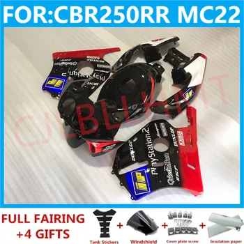 Комплекты мотоциклетных обтекателей подходят для Cbr250rr 1990-1994 NC22 CBR 250 RR MC22 CBR250 RR 1993 Комплект обтекателей для всего кузова красный, черный