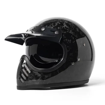 Одобренный DOT Мужской Женский мотоциклетный шлем из углеродного волокна с полным лицевым покрытием, легкий Мото-профессиональный шлем для локомотива Casco Capacete