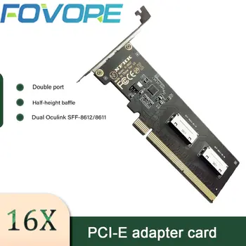 Oculink PCIe 3.0 4.0 X16 На 2 Порта Oculink SFF-8612 8i SFF-8611 Карта-Адаптер для Материнской Платы SSD Видеокарты