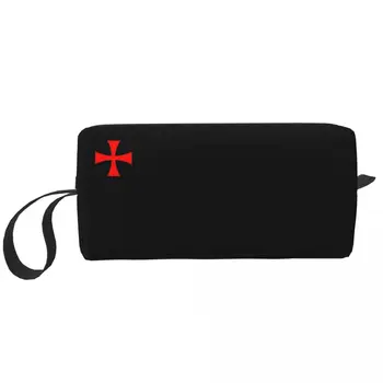 Косметичка Knights Templar Cross, женская модная косметичка большой емкости, косметички для хранения косметики, сумки для туалетных принадлежностей Dopp Kit Case Box