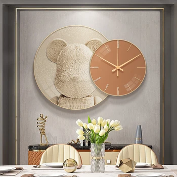 Настенные часы Violent Bear Современный креативный дизайн без звука Украшение гостиной Живопись Цифровые часы Бесплатная Доставка Reloj De Pared