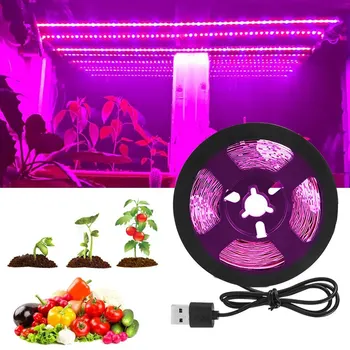USB-светодиодная лента для выращивания растений 5 В 0,5-5 м, полный спектр, непромокаемая для теплицы, палатки для выращивания рассады цветов, гидропоники