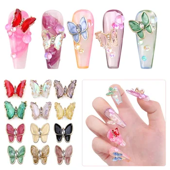 10ШТ Многоцветных объемных кристаллов-бабочек Для обуви, сумок, ткани, украшения одежды, ногтей, ювелирных аксессуаров DIY.
