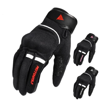 MOTOWOLF Универсальные перчатки для езды на мотоцикле, Летние Дышащие гоночные перчатки с защитой от падения, дышащий сенсорный экран на весь палец