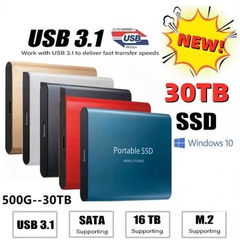SSD 500 ГБ 1 ТБ жесткий диск внешний высокоскоростной Type-C USB3.1 2 ТБ 4 ТБ 8 ТБ SSD-накопитель Портативный HD жесткий диск для ноутбука