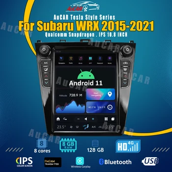 AuCar 10,8-Дюймовый Автомобильный Радиоприемник Tesla Style Android 11 GPS-Навигационное Головное Устройство Для Subaru WRX 2015-2021