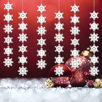 70 см Рождественские украшения в виде снежинок Navidad Подвесная Бумажная Рождественская подвеска для зимы Украшения для Рождественской елки Домашний декор Navidad
