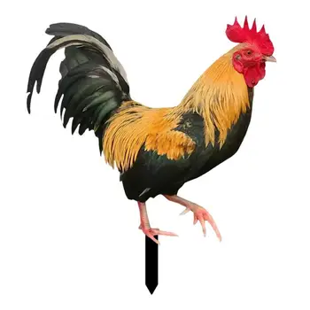 Колья для куриного сада, украшение для садового цыпленка, Двухсторонний кол в форме петуха, животное, Водонепроницаемые колья для куриного газона, колья для газона