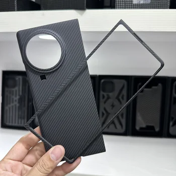 Горячий Телефон Из Настоящего Арамидного Волокна Carbon Fiber Для Vivo XFold2 Ultra-thin Anti-fall Buine XFold2 5G Shell Case Cover