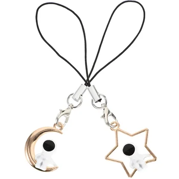 Лунный браслет Брелок для мобильного телефона Подвесной Орнамент Декоративный ремешок Брелок для ключей с изображением мобильного Астронавта Мультяшный Розовый
