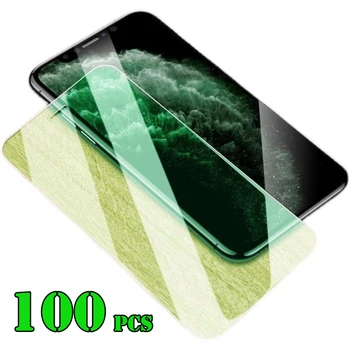 100шт Зеленый Свет Защищает Глаза Защитная Пленка Из Закаленного Стекла Для iPhone 14 Pro Max 13 Mini 12 11 XS XR X 8 7 6 Plus SE