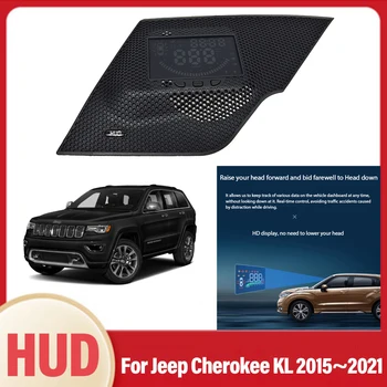 Зеркало HUD Автомобильный Головной Дисплей Лобовое Стекло Проектор Безопасности Автоматическое Превышение Скорости Об/мин Напряжение Для Jeep Cherokee KL 2015 ~ 2021