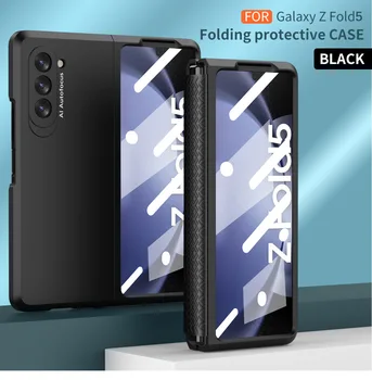 Гальванический TPU Жесткий Чехол Для Телефона Samsung Galaxy Z Fold 5 4 3 2 Fold5 Fold4 Fold3 Fold2 5G Защита Шарнира Жесткий Чехол