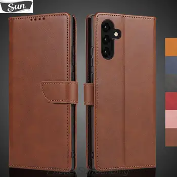Чехол S23 FE, кожаный чехол-бумажник с откидной крышкой для Samsung Galaxy S23 FE, сумки для телефонов из искусственной кожи, защитная кобура, чехлы