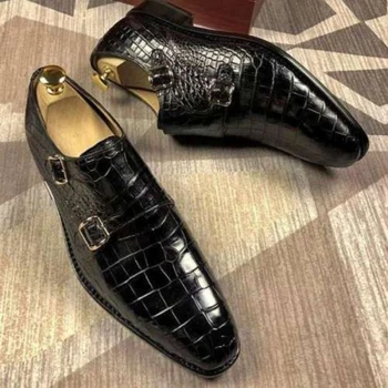 Новые черные Мужские официальные туфли Коричневого цвета с узором 
