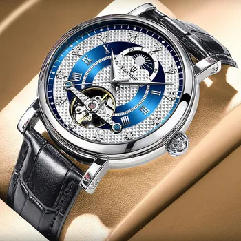 Relogio Masculino Люксовый бренд Автоматические наручные часы Мужские Спортивные Механические часы Мужские Деловые наручные часы Водонепроницаемые Часы