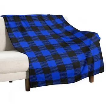 Синее черное одеяло в клетку из буйволиной кожи, одеяло для волос, одеяла и накидки, походное одеяло, модные диванные одеяла