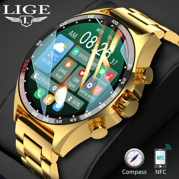 LIGE 2023 Мужские Цифровые часы Bluetooth Call Smartwatch Смарт-часы для HUAWEI Xiaomi Samsung Android Phone и Apple iOS iPhone
