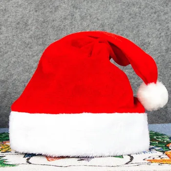 Высококачественная Рождественская Мягкая Шляпа Red Christmas Santa Hat Хлопчатобумажная Шляпа Merry Christma Decor Gift С Новым Годом 2023