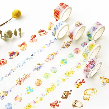 1шт продукты серии Dream Washi tape маленькие свежие бухгалтерские декоративные наклейки diy лента для сумок 7 моделей