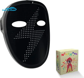 Светодиодная маска RGB, полноцветная светящаяся маска-трансформер для лица, анимационный текст для редактирования своими руками для вечеринки в честь Хэллоуина, детский маскарад для косплея