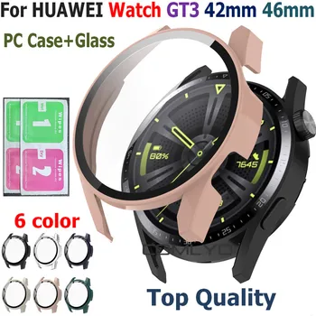 Стеклянная пленка 9H + рамка для Huawei Watch GT3 42 мм 46 мм чехол-браслет для часов для Huawei GT 3 Защитный чехол для экрана
