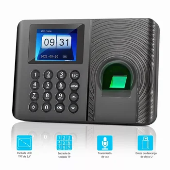 Биометрическая система контроля отпечатков пальцев Клавиатура сотрудника Электрический регистратор времени USB Управление данными