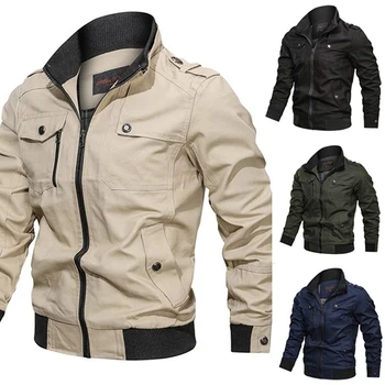 2023, мужская куртка в стиле милитари, Весенне-осенняя хлопковая ветровка, пальто пилота, Армейские мужские куртки-бомберы, Грузовая летная куртка, Мужская одежда