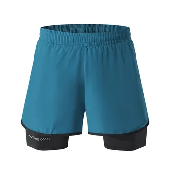 2 комплекта мужских шорт для бега 2 в 1, быстросохнущая спортивная одежда для занятий спортом в тренажерном зале с боковыми карманами