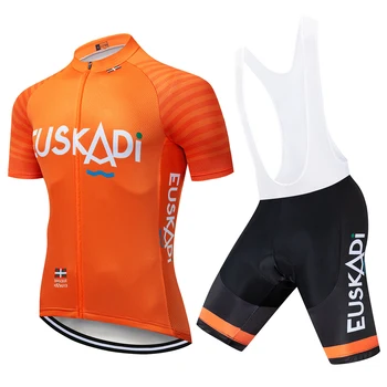 2023 Team EUSKADI Велоспорт Джерси Комплект Мужская Летняя Короткая Одежда Оранжевые Рубашки Для Шоссейных Велосипедов Костюм Велосипедный Нагрудник Шорты Ropa ciclismo MTB