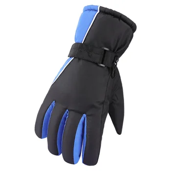 Синие плюшевые ветрозащитные перчатки для занятий спортом и лыжным спортом, универсальные перчатки для осенне-зимнего велоспорта, водонепроницаемые, для взрослых, для улицы