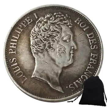 Роскошная французская художественная монета номиналом 5 франков 1831 года выпуска / Памятные монеты Европы / Карманная монета на удачу, монета на память о паре + подарочный пакет