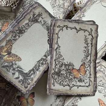 Винтажная кружевная рамка Европейский цветочный бумажный декор Материал для записи Бумажный блокнот для заметок Эстетическое украшение для скрапбукинга Ведение ненужного дневника