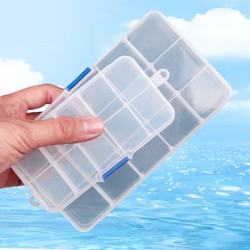 Переносной дорожный подсобный ящик из полипропилена, Прозрачный Пластиковый Ящик для ложных приманок, Коробка для рыболовных снастей большой емкости, Разделенная для хранения, Ящик для рыболовных инструментов