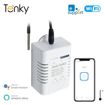 eWeLink WiFi Smart TH16 Switch 16A Переключатель контроля температуры и влажности, беспроводное управление, совместимое с Alexa Google Home