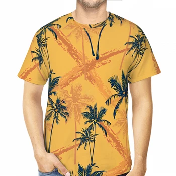 Бесшовный векторный тропический узор, изображающий полиэстер, 3D-принт с рисунком тропиков, мужская футболка, спортивная одежда, футболки