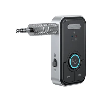 Bluetooth 5.3 Автомобильный аудиоадаптер AUX Приемник с разъемом 3,5 мм Беспроводной аудиопередатчик для автомобильных наушников, динамиков телевизора