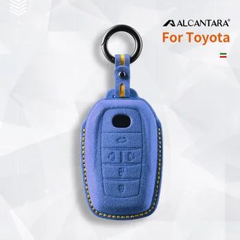 Чехол Для Ключей Автомобиля Из Алькантары С 5 Кнопками Брелок Для Ключей Toyota Alphard Vellfire Sienna Alphard Previa RAV4 Аксессуары