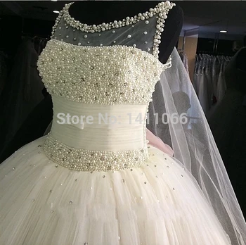 ZJ9079 Элегантные свадебные платья из тюля с жемчугом для женщин, кружевные аппликации, длинные платья для невесты 2023 года, сделанные заказчиком, большие размеры