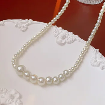 Жемчужное минималистичное круглое ожерелье, универсальная цепочка на ключицу, роскошные ювелирные изделия, высококачественное ожерелье Sense Оптом для женщин