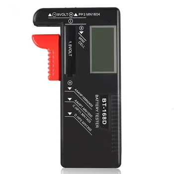 Цифровой тестер емкости аккумулятора BT168D с ЖК-дисплеем для 9 В 1,5.В батареек типа AA AAA C D диагностический инструмент
