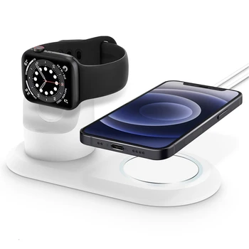 Силиконовый держатель подставки для зарядного устройства, док-станция для Apple Watch Series 8 7 6 5 4 3 2 1 44/42 40/38 45/41 Зарядное устройство для Magsafe