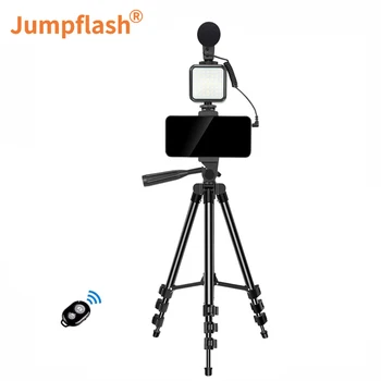 Комплекты для видеосъемки Jumpflash Студийный костюм для фотосъемки с микрофоном со светодиодной подсветкой регулируемый штатив для камеры смартфона