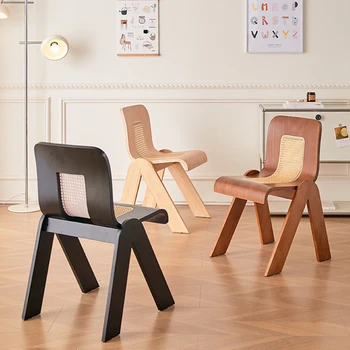 Деревянные винтажные обеденные стулья Для кемпинга Эргономичные обеденные стулья Минималистичная Удобная мебель из прозрачного стекла в китайском стиле